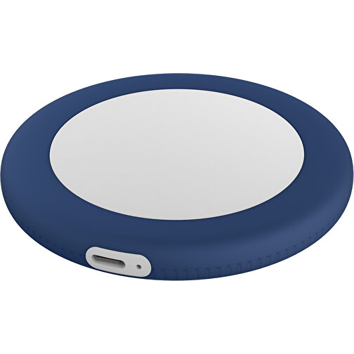 Wireless Charger REEVES-myMATOLA , Reeves, weiß / dunkelblau, Kunststoff, Silikon, 1,05cm (Höhe), Bild 1