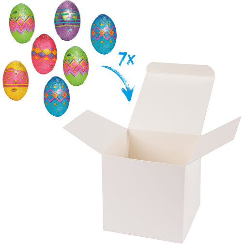 ColorBox Happy Eggs - Weiß , weiß, Pappe, 5,50cm x 5,50cm x 5,50cm (Länge x Höhe x Breite), Bild 1