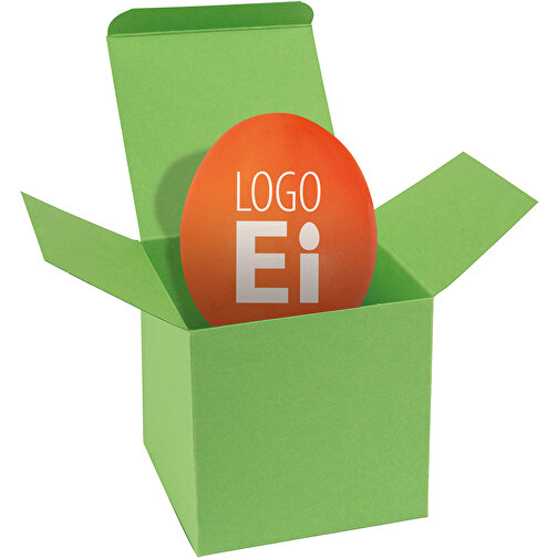 ColorBox LogoEi - Hellgrün - Orange , orange, Pappe, 5,50cm x 5,50cm x 5,50cm (Länge x Höhe x Breite), Bild 1