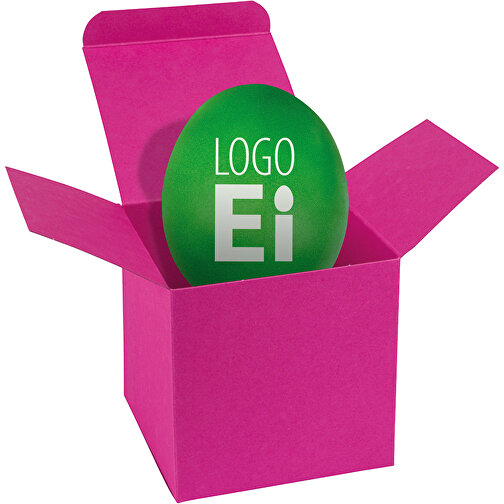 ColorBox LogoEi - Pink - Grün , grün, Pappe, 5,50cm x 5,50cm x 5,50cm (Länge x Höhe x Breite), Bild 1