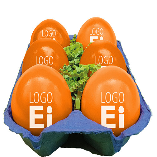 LogoEi 6er-Box - Blau - Orange , orange, Pappe, 11,00cm x 7,00cm x 16,00cm (Länge x Höhe x Breite), Bild 1