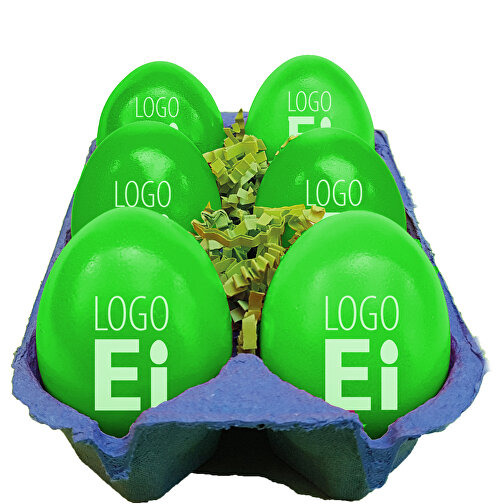 LogoEi 6er-Box - Blau - Grün , grün, Pappe, 11,00cm x 7,00cm x 16,00cm (Länge x Höhe x Breite), Bild 1
