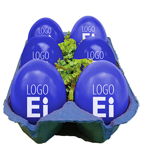 LogoEi 6er-Box - Blau - Blau , blau, Pappe, 11,00cm x 7,00cm x 16,00cm (Länge x Höhe x Breite), Bild 1