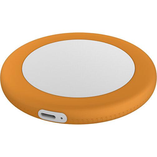 Wireless Charger REEVES-myMATOLA , Reeves, weiss / orange, Kunststoff, Silikon, 1,05cm (Höhe), Bild 1