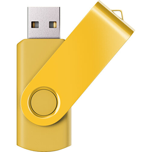 USB-Stick SWING Color 2.0 128 GB , Promo Effects MB , goldgelb MB , 131 GB , Kunststoff/ Aluminium MB , 5,70cm x 1,00cm x 1,90cm (Länge x Höhe x Breite), Bild 1