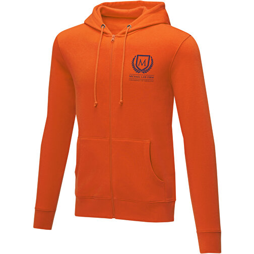 Theron Herren Kapuzenpullover Mit Reißverschluss , orange, Strick 50% Baumwolle, 50% Polyester, 240 g/m2, L, , Bild 2