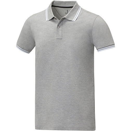 Amarago Polo Mit Abgesetztem Rand Für Herren , Green Concept, heather grau, Piqué Strick 90% Baumwolle, 10% Viskose, 200 g/m2, XL, , Bild 1