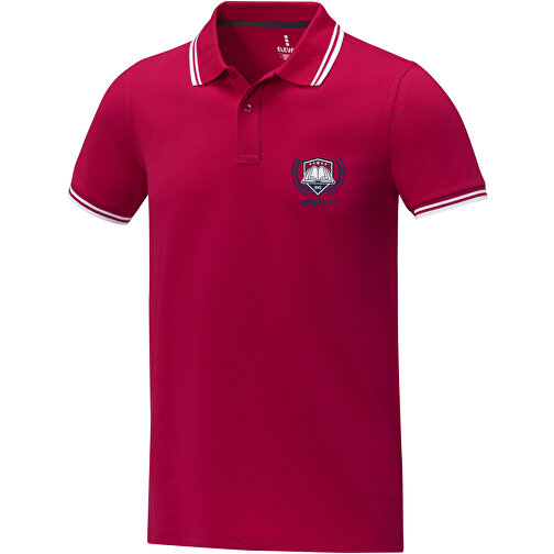 Amarago Polo Mit Abgesetztem Rand Für Herren , Green Concept, rot, Piqué Strick 100% BCI Baumwolle, 200 g/m2, XXL, , Bild 2