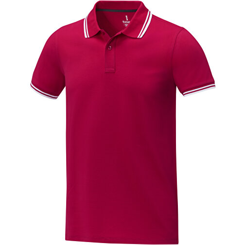 Amarago Polo Mit Abgesetztem Rand Für Herren , Green Concept, rot, Piqué Strick 100% BCI Baumwolle, 200 g/m2, S, , Bild 1