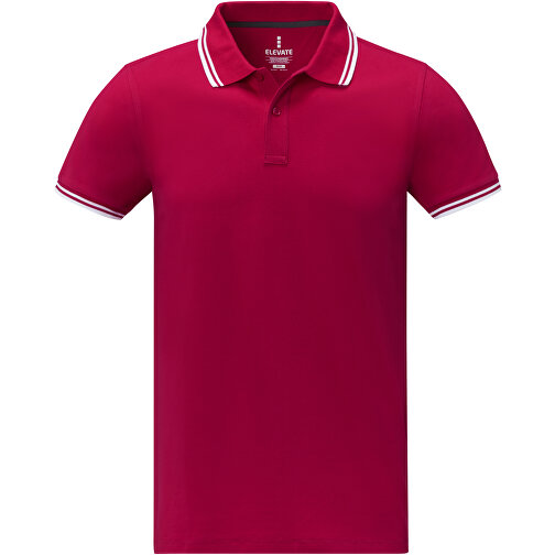 Amarago Polo Mit Abgesetztem Rand Für Herren , Green Concept, rot, Piqué Strick 100% BCI Baumwolle, 200 g/m2, XS, , Bild 3