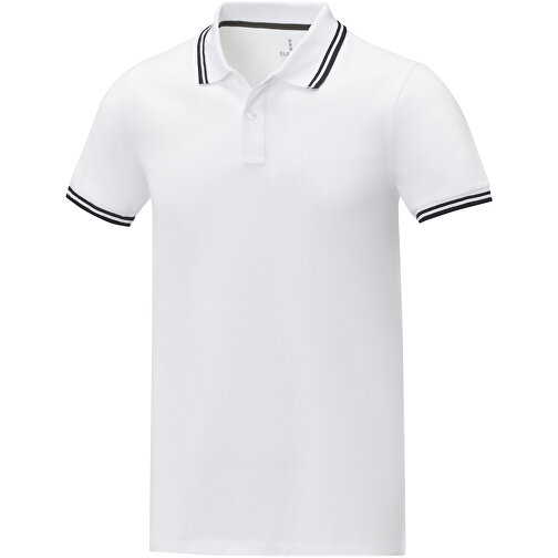 Amarago Polo Mit Abgesetztem Rand Für Herren , Green Concept, weiss, Piqué Strick 100% BCI Baumwolle, 200 g/m2, XL, , Bild 1