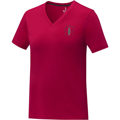 Somoto T-Shirt Mit V-Ausschnitt Für Damen , Green Concept, rot, Single jersey Strick 100% Baumwolle, 160 g/m2, L, , Bild 2