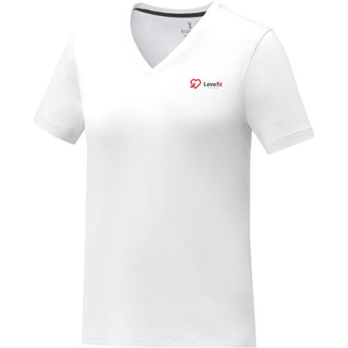 Somoto T-Shirt Mit V-Ausschnitt Für Damen , Green Concept, weiss, Single jersey Strick 100% Baumwolle, 160 g/m2, XXL, , Bild 2