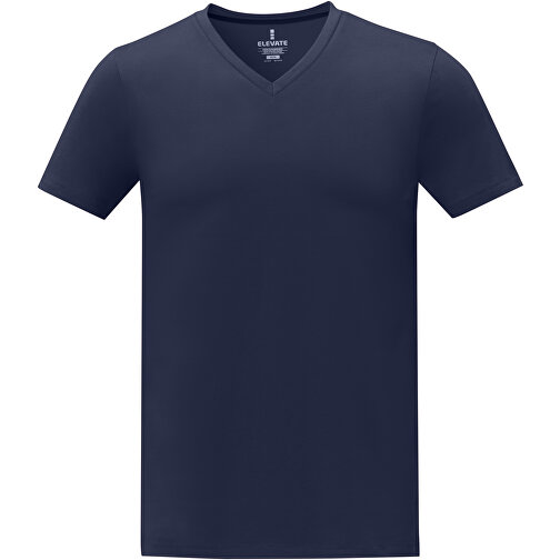 Somoto T-Shirt Mit V-Ausschnitt Für Herren , Green Concept, navy, Single jersey Strick 100% Baumwolle, 160 g/m2, 3XL, , Bild 3