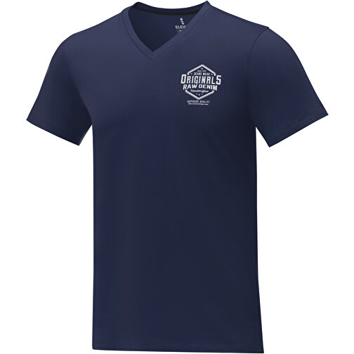 Somoto T-Shirt Mit V-Ausschnitt Für Herren , Green Concept, navy, Single jersey Strick 100% Baumwolle, 160 g/m2, L, , Bild 2