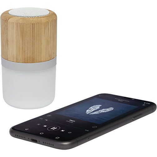 Aurea Bluetooth®-højttaler af bambus med lys, Billede 7