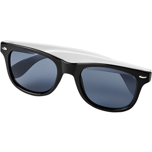 Sun Ray Sonnenbrille Mit Weißen Bügeln , schwarz, PC Kunststoff, 14,50cm x 5,00cm x 14,50cm (Länge x Höhe x Breite), Bild 4