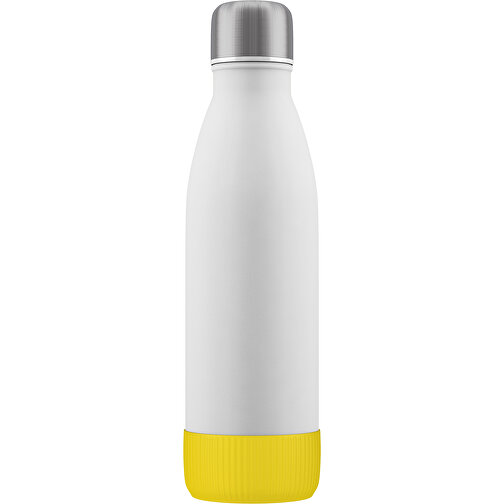 Thermoflasche RETUMBLER-NIZZA CORPORATE , Retumbler, weiß / gelb, Edelstahl, Silikon, Kunststoff, 7,00cm x 2,65cm x 4,30cm (Länge x Höhe x Breite), Bild 1