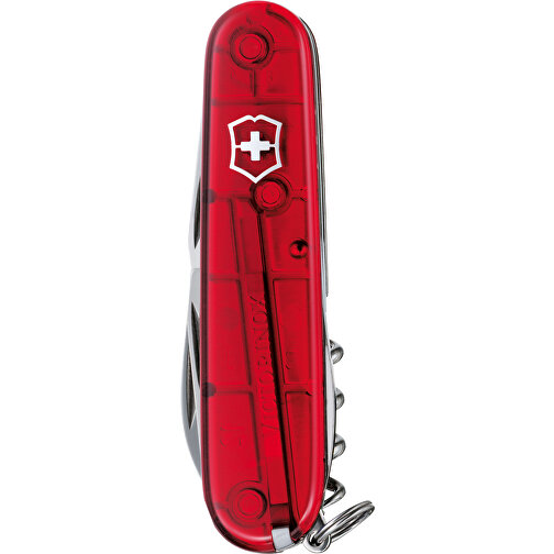 SPARTAN - Victorinox Schweizer Messer , Victorinox, transparent rot, hochlegierter, rostfreier Stahl, 9,10cm x 1,50cm x 2,65cm (Länge x Höhe x Breite), Bild 1