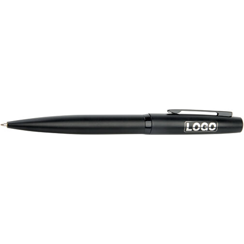 Metall-Kugelschreiber SIGNATURE , schwarz, Messing, 13,40cm (Länge), Bild 3