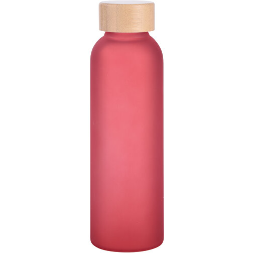 Glas-Flasche TAKE FROSTY , rot, Borosilikatglas / Bambus / Silikon, 21,50cm (Höhe), Bild 1