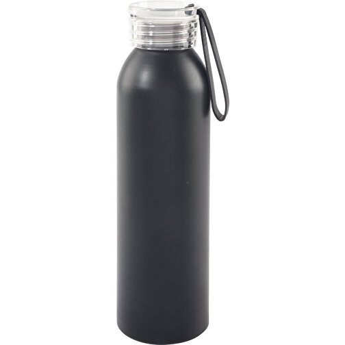 Aluminium Trinkflasche LOOPED , schwarz, Aluminium / Kunststoff / Silikon, 23,00cm (Höhe), Bild 1