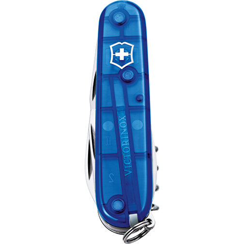 CLIMBER- Victorinox Schweizer Messer , Victorinox, transparent blau, hochlegierter, rostfreier Stahl, 9,10cm x 1,70cm x 2,70cm (Länge x Höhe x Breite), Bild 1