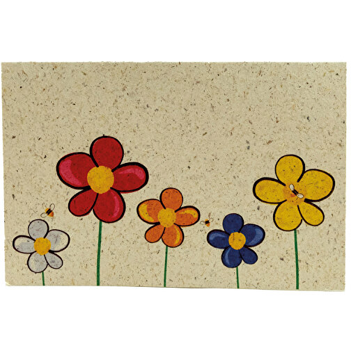 Graspapier-Kärtchen Bienenwiese , bunt, Papier, Samen, 9,00cm x 6,00cm (Länge x Breite), Bild 1