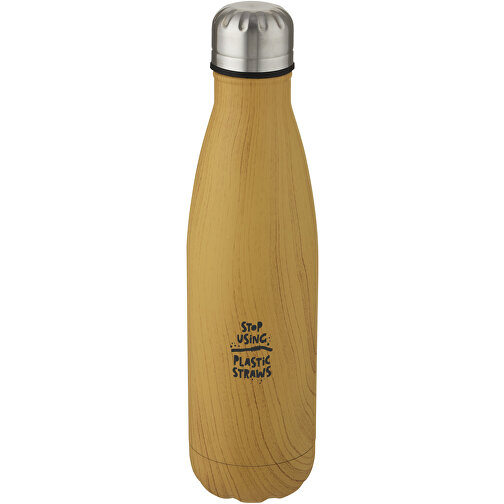 Cove 500 ml vakuumisolerad flaska av rostfritt stål med tryck i trä, Bild 2