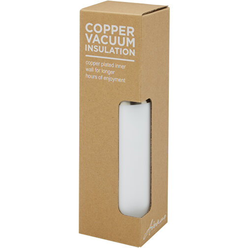 Hulan 540 Ml Kupfer-Vakuum Isolierflasche Mit Bambusdeckel , weiß, Edelstahl, Bambusholz, 24,70cm (Höhe), Bild 5