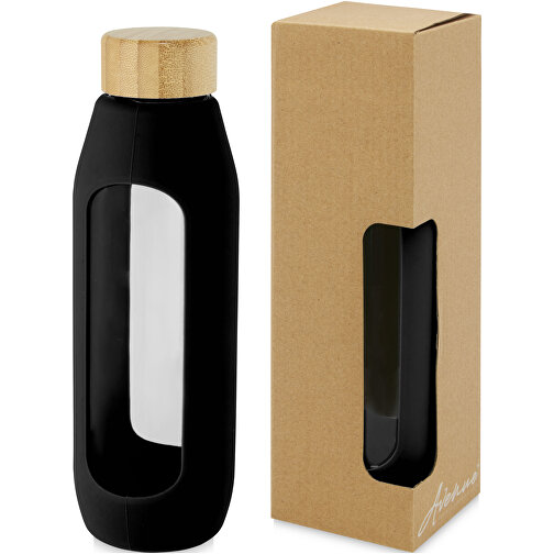 Tidan 600 Ml Flasche Aus Borosilikatglas Mit Silikongriff , schwarz, Borosilikatglas, Silikon Kunststoff, 22,00cm (Höhe), Bild 1