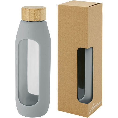 Tidan 600 Ml Flasche Aus Borosilikatglas Mit Silikongriff , grau, Borosilikatglas, Silikon Kunststoff, 22,00cm (Höhe), Bild 1