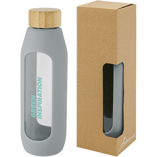 Tidan 600 Ml Flasche Aus Borosilikatglas Mit Silikongriff , grau, Borosilikatglas, Silikon Kunststoff, 22,00cm (Höhe), Bild 3