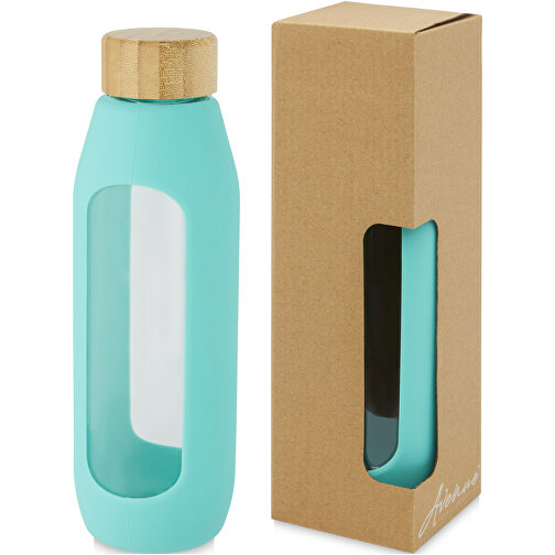 Tidan 600 Ml Flasche Aus Borosilikatglas Mit Silikongriff , tide grün, Borosilikatglas, Silikon Kunststoff, 22,00cm (Höhe), Bild 1