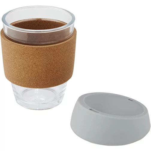 Gobelet Lidan de 360 ml en verre borosilicate avec grip en liège et couvercle en silicone, Image 8