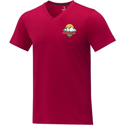 Somoto T-Shirt Mit V-Ausschnitt Für Herren , Green Concept, rot, Single jersey Strick 100% Baumwolle, 160 g/m2, L, , Bild 2