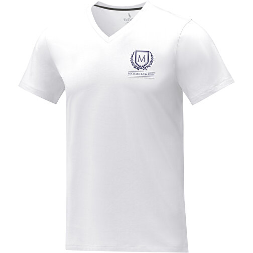Somoto T-Shirt Mit V-Ausschnitt Für Herren , Green Concept, weiß, Single jersey Strick 100% Baumwolle, 160 g/m2, M, , Bild 2