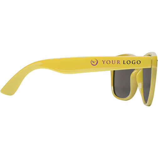 Sun Ray RPET Sonnenbrille , Green Concept, gelb, Recycelter PET Kunststoff, 14,50cm x 5,00cm x 15,00cm (Länge x Höhe x Breite), Bild 2