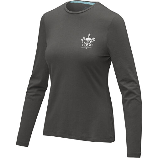 Ponoka Langarmshirt Für Damen , Green Concept, storm grey, Single jersey Strick 95% Bio Baumwolle, 5% Elastan, 200 g/m2, L, , Bild 2