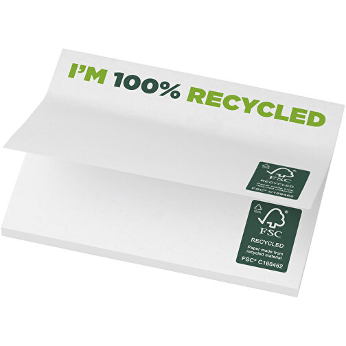 Karteczki samoprzylepne z recyklingu o wymiarach 100 x 75 mm Sticky-Mate®, Obraz 1