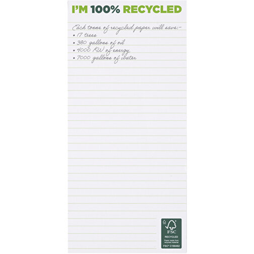 Desk-Mate® 1/3 A4 Recyclelter Notizblock , Green Concept, weiß, Recyceltes Papier, 80 g/m2, Recyclingkarton, 280 g/m2, 21,00cm x 0,60cm x 9,90cm (Länge x Höhe x Breite), Bild 2