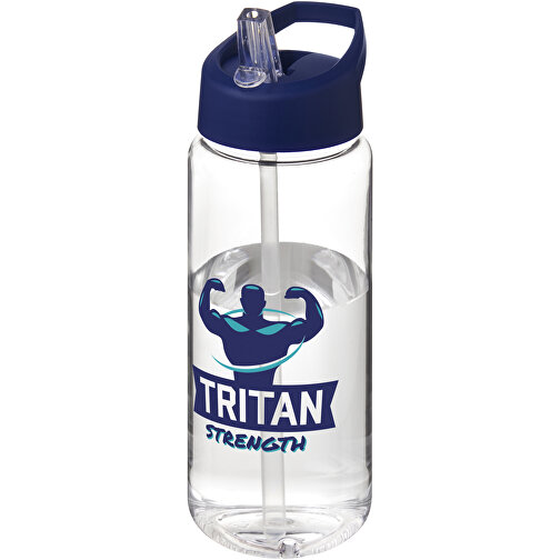 H2O Active® Octave Tritan™ 600 Ml Sportflasche Mit Ausgussdeckel , Green Concept, transparent klar / blau, Eastman Tritan™, 19,20cm (Höhe), Bild 2