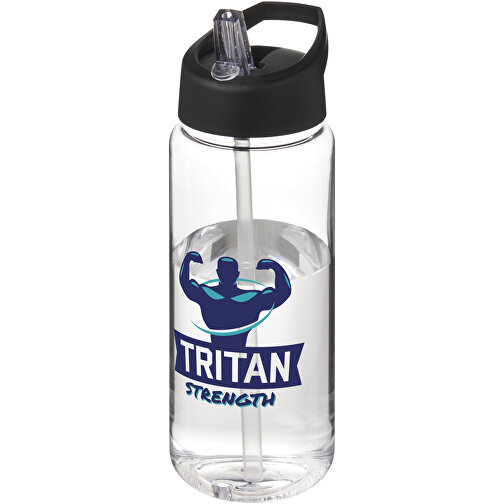 H2O Active® Octave Tritan™ 600 Ml Sportflasche Mit Ausgussdeckel , Green Concept, transparent klar / schwarz, Eastman Tritan™, 19,20cm (Höhe), Bild 2