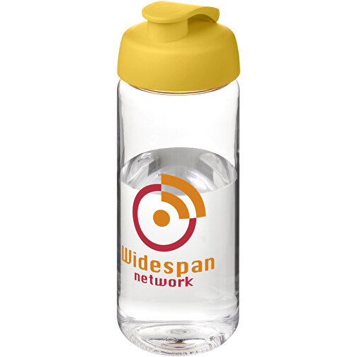 H2O Active® Octave Tritan™ 600-ml-Sportflasche Mit Klappdeckel , Green Concept, transparent klar / gelb, Eastman Tritan™, 19,40cm (Höhe), Bild 2