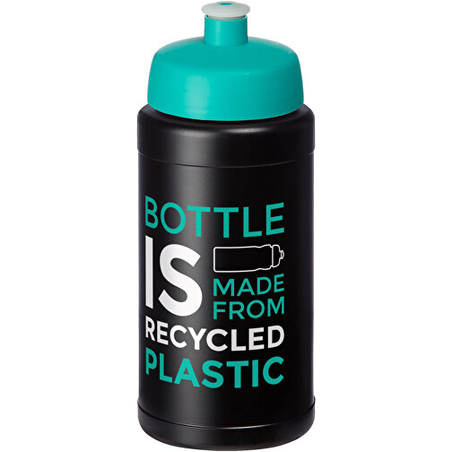 Baseline Recycelte Sportflasche, 500 Ml , Green Concept, aquablau, Recycelter HDPE Kunststoff, 18,50cm (Höhe), Bild 2