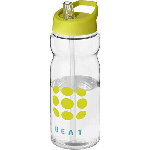 H2O Active® Base Tritan™ 650 Ml Sportflasche Mit Ausgussdeckel , Green Concept, transparent klar / limone, Eastman Tritan™, 21,80cm (Höhe), Bild 2