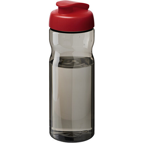 H2O Active® Base Tritan™ 650 Ml Sportflasche Mit Klappdeckel , Green Concept, kohle / rot, Eastman Tritan™, 22,10cm (Höhe), Bild 1