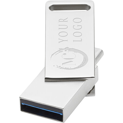 Typ C USB 3.0 Stick , silber MB , 65 GB , Zink Legierung MB , 4,10cm x 0,70cm x 1,20cm (Länge x Höhe x Breite), Bild 2