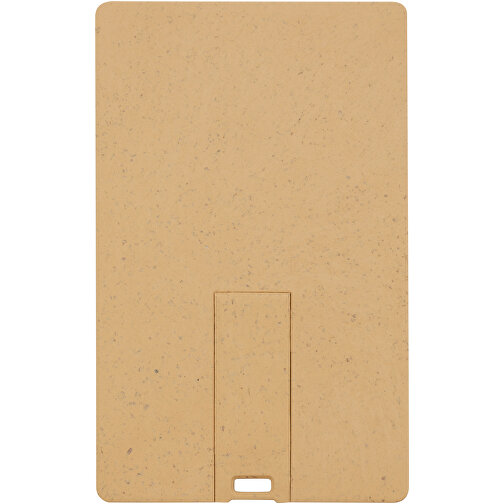 Rechteckiger, Ausklappbarer USB-Stick In Kreditkarten-Format , Kraftpapier MB , 8 GB , Getreide Kunststoff MB , 8,30cm x 0,30cm x 5,20cm (Länge x Höhe x Breite), Bild 3