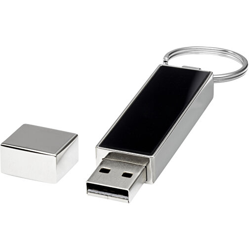 Rechteckiger Light Up USB Stick , schwarz / blau MB , 1 GB , Zink Legierung, Kunststoff MB , 6,80cm x 0,90cm x 1,70cm (Länge x Höhe x Breite), Bild 1